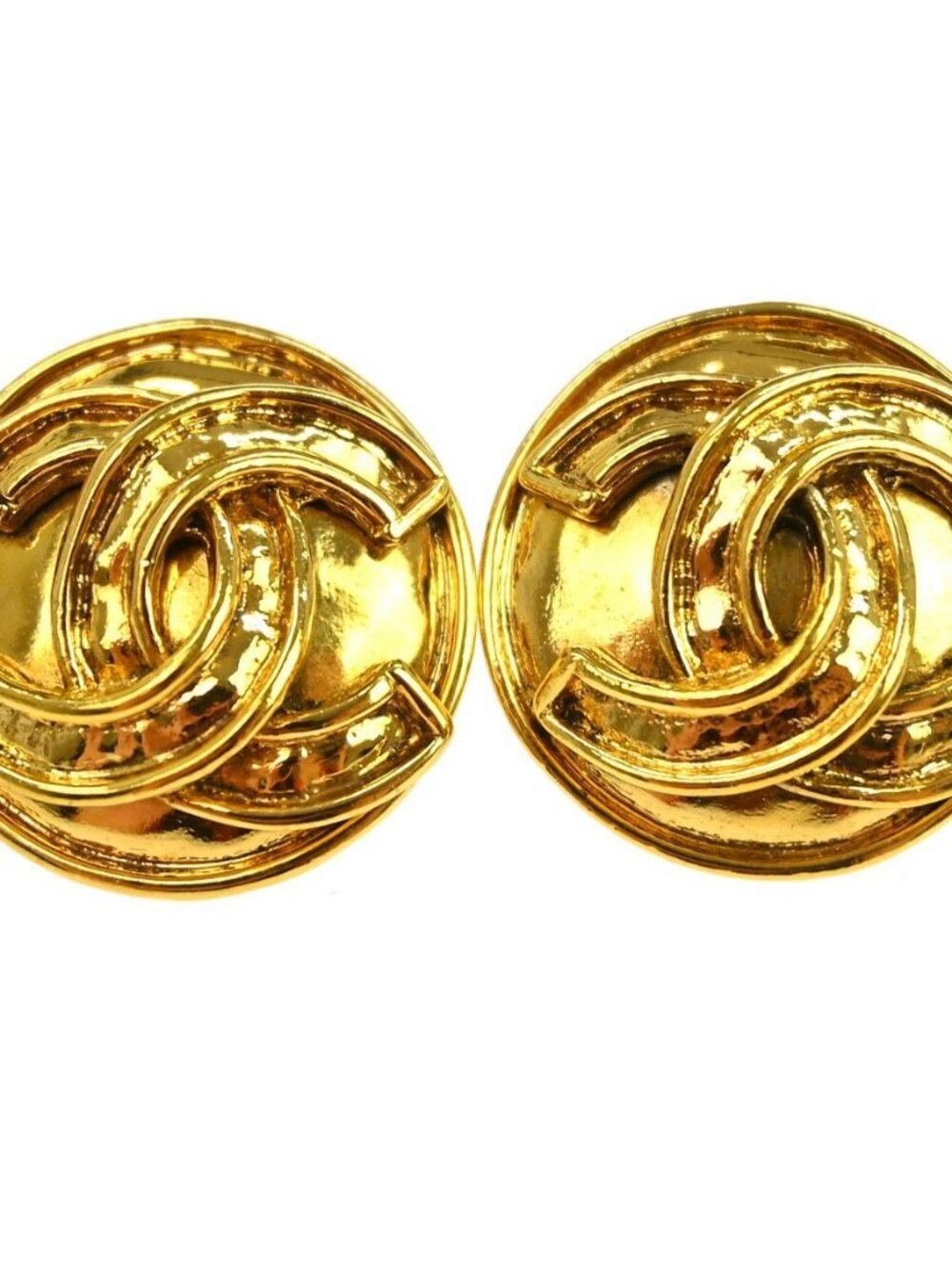 Chanel Button Clip-On Earrings Gold 94P NQ06216 - Picture 7 of 11